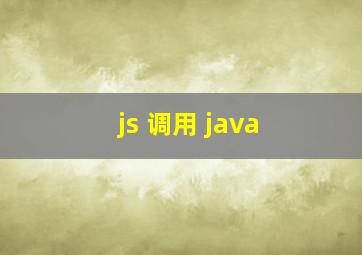 js 调用 java